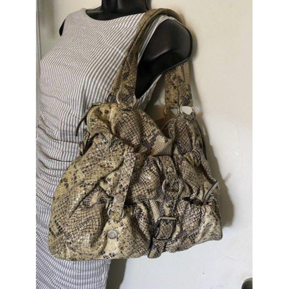 michael kors bag snake print beige leather tote - Picture 7 of 12
